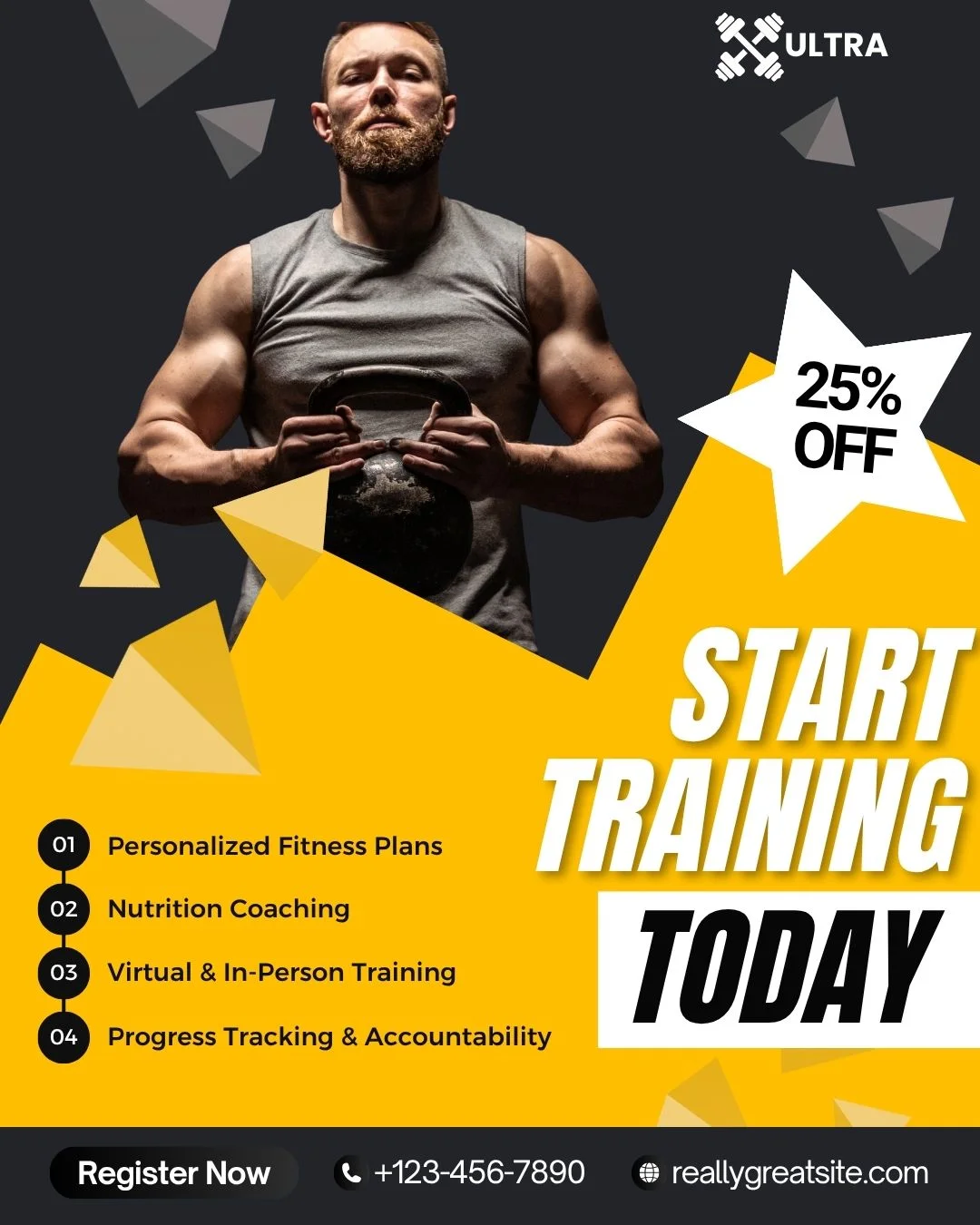 Instagram social media design for men's gym by Um Mishael